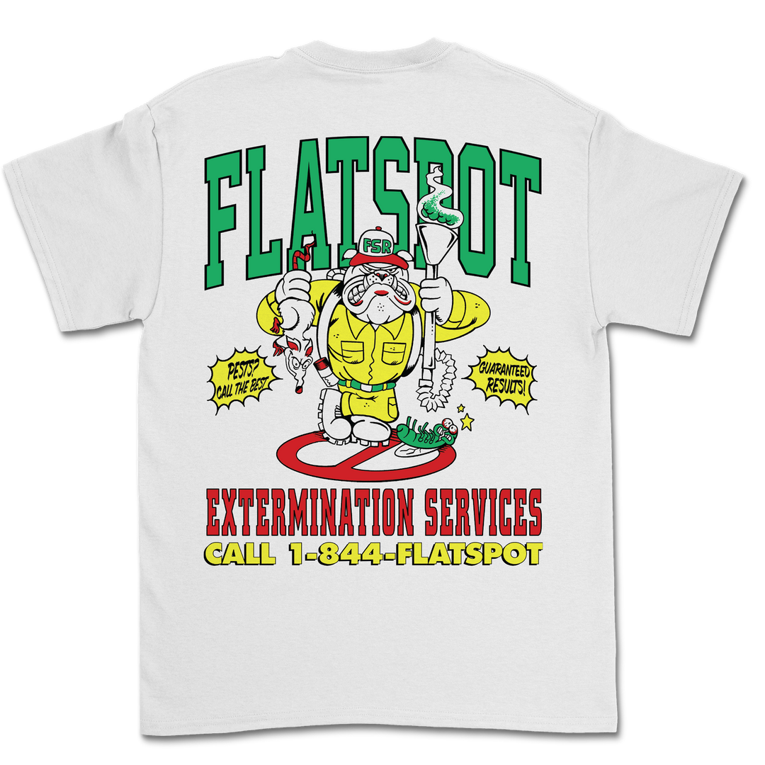Flatspot Records - Extermination Dog Tee - White