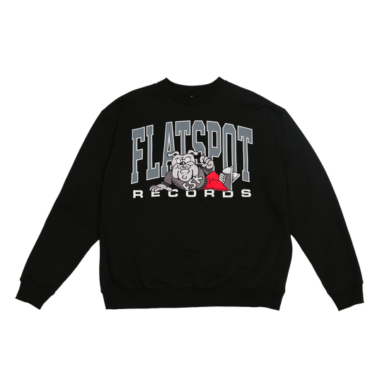 Flatspot Records - Embroidered Bulldog Crewneck
