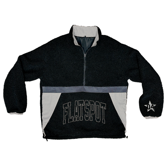 Flatspot Records - Half-Zip Embroidered Sherpa