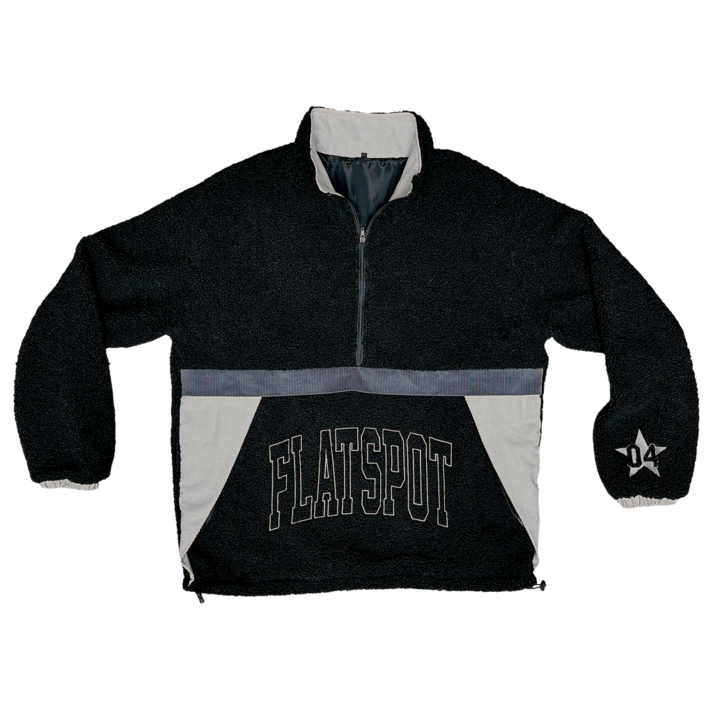 Flatspot Records - Half-Zip Embroidered Sherpa