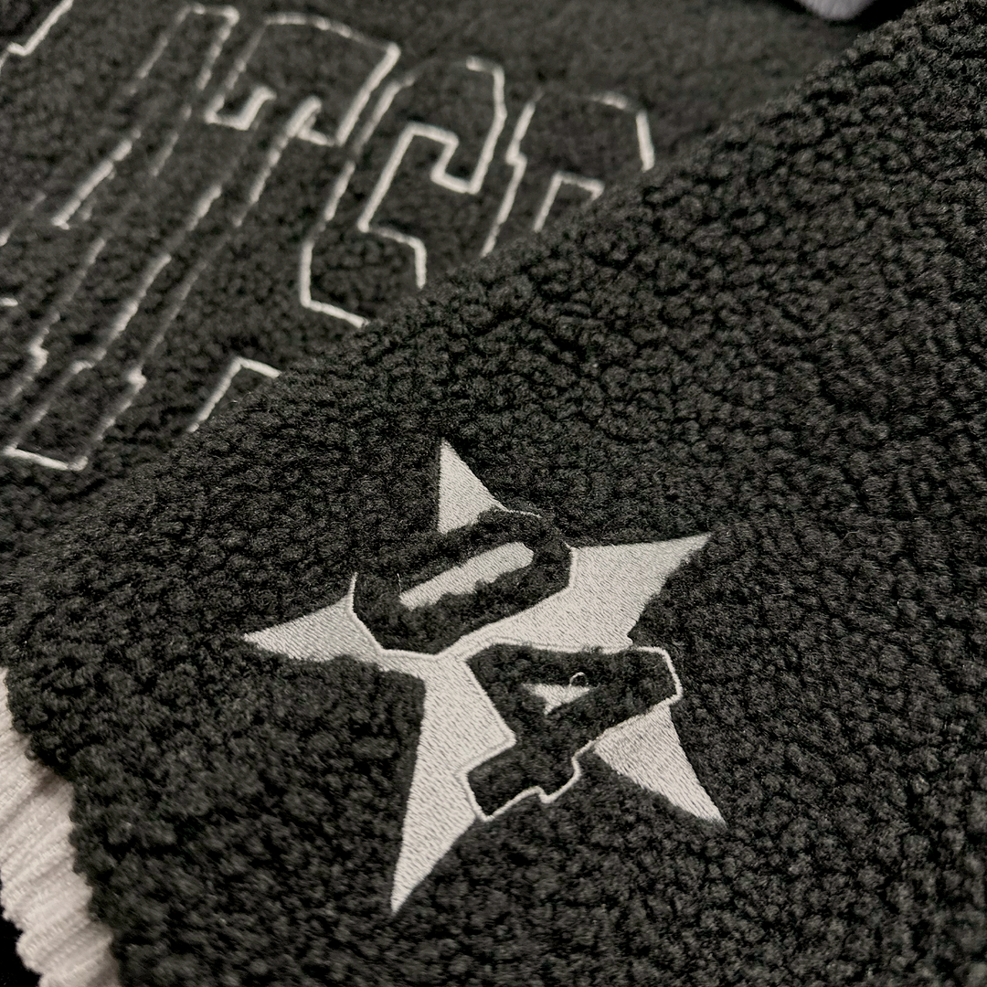 Flatspot Records - Half-Zip Embroidered Sherpa