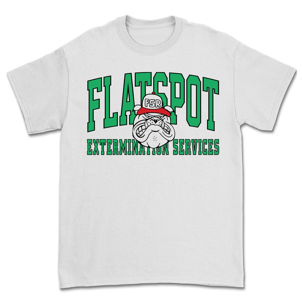 Flatspot Records - Extermination Dog Tee - White